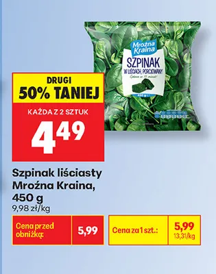 Szpinak liściasty Mroźna Kraina promocja w Biedronka