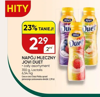 Napój mleczny Jovi Duet truskawka-kiwi promocja w Chata Polska