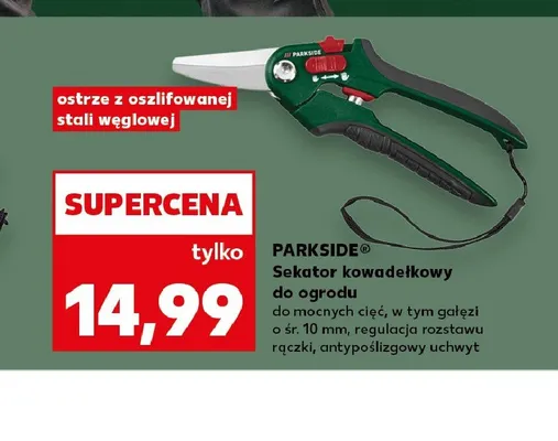 Sekator kowadełkowy do ogrodu PARKSIDE o śr. 10mm promocja w Kaufland