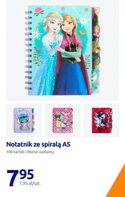Notatnik ze spiralą A5 100 kartek promocja w Action