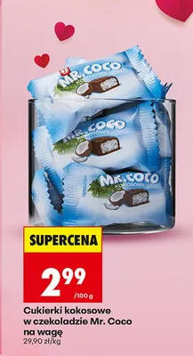 Cukierki kokosowe w czekoladzie Mr. Coco na wagę promocja w Biedronka