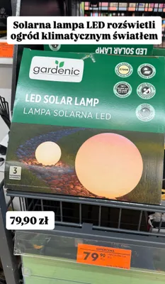 Lampa solarna LED kula Gardenic promocja w Biedronka