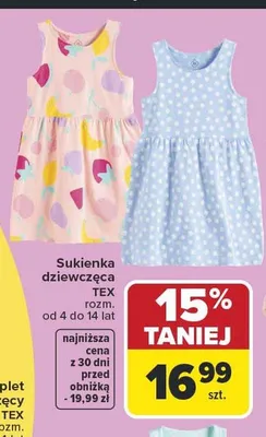 Sukienka dziewczęca TEX promocja w Carrefour
