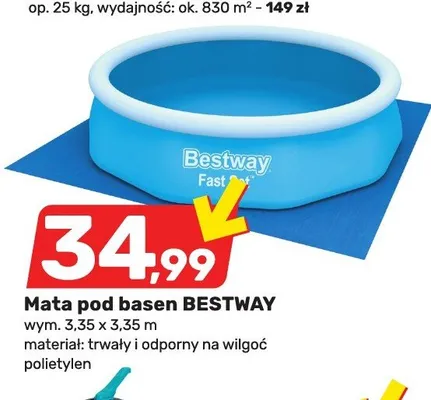 Mata pod basen BESTWAY wym. 3,35x3,35m promocja w Bricomarche