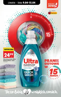 Płyn do prania Quick Wash promocja w Biedronka