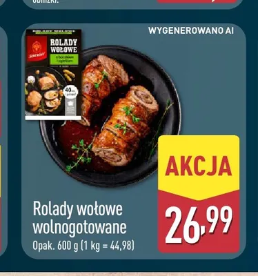 Rolady wołowe wolnogotowane Sokołów promocja w Aldi
