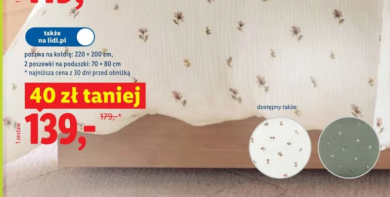 Pościel z bawełny muślinowej Livarno poszwa na kołdrę 220x200cm 2 poszewki na poduszki 70x80cm promocja w Lidl