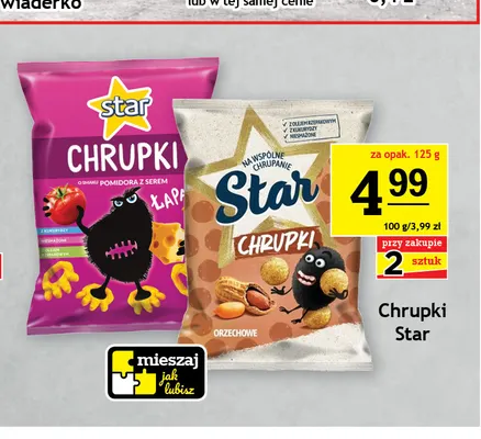 Chrupki o smaku pomidora z serem Łapa Star promocja w Gram Market