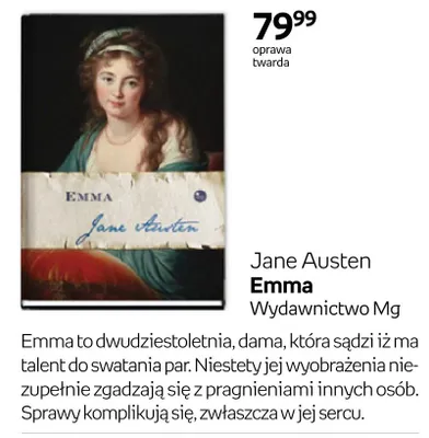 Książka Jane Austen Emma oprawa twarda promocja w Empik