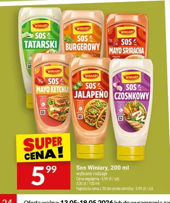 Sos Winiary Czosnkowy promocja w Twój Market