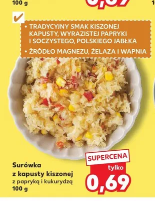 Surówka z kapusty kiszonej z papryką i kukurydzą promocja w Kaufland
