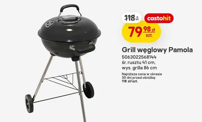 Grill węglowy Pamola promocja w Castorama