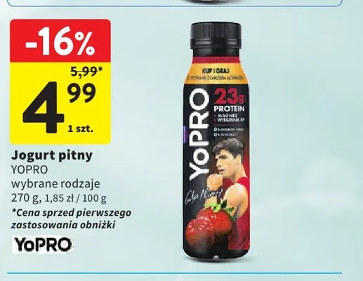 Jogurt pitny YoPRO promocja w Intermarche