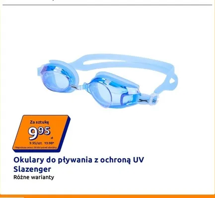 Okulary do pływania z ochroną UV Slazenger promocja w Action