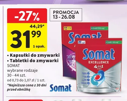 Tabletki do zmywarki Somat promocja w Intermarche