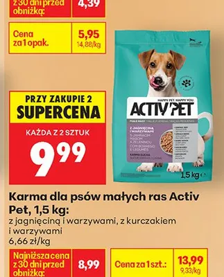 Karma dla psów małych ras jagnięcina i warzywa promocja w Biedronka