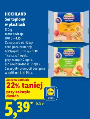 Ser topiony w plastrach Hochland promocja w Lidl