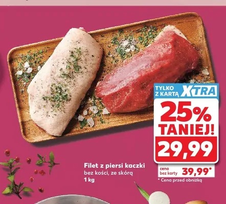 Filet z piersi kaczki bez kości, ze skórą promocja w Kaufland