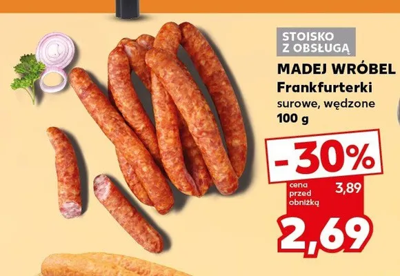 Frankfurterki surowe wędzone Madej Wróbel promocja w Kaufland