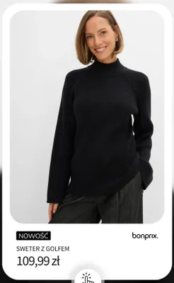 Sweter z golfem Bonprix promocja w bonprix
