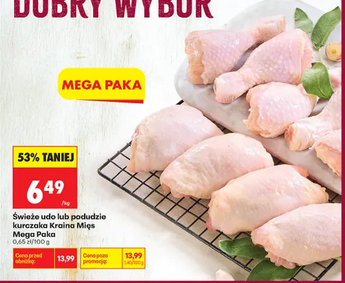 Świeże udo kurczaka Kraina Mięs Mega Paka promocja w Biedronka