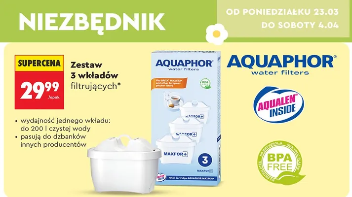 Zestaw 3 wkładów filtrujących promocja w Biedronka