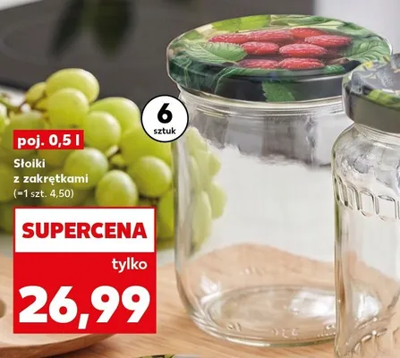 Słoiki z zakrętkami 6-pak 0,5 l promocja w Kaufland