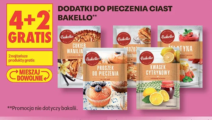 Dodatki do pieczenia ciast Bakello promocja w Biedronka
