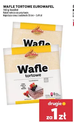 Wafle tortowe kwadratowe Eurowafel promocja w Stokrotka