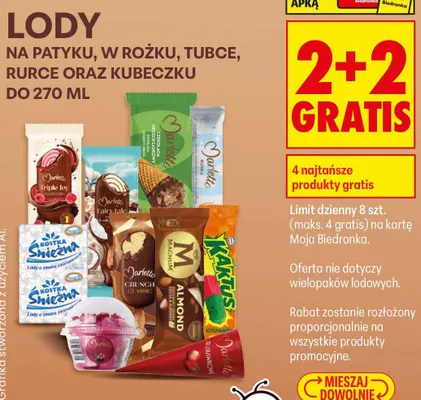 Lody na patyku Marletto Triple Joy Raspberry promocja w Biedronka