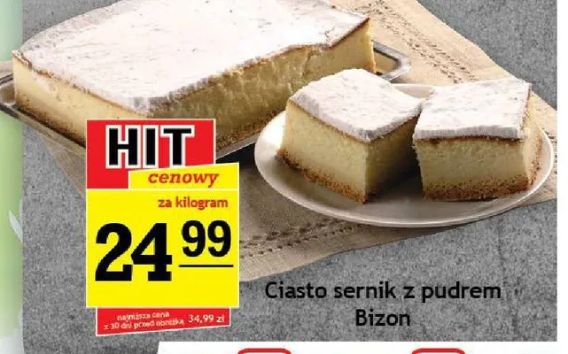 Ciasto sernik z pudrem Bizon promocja w Gram Market