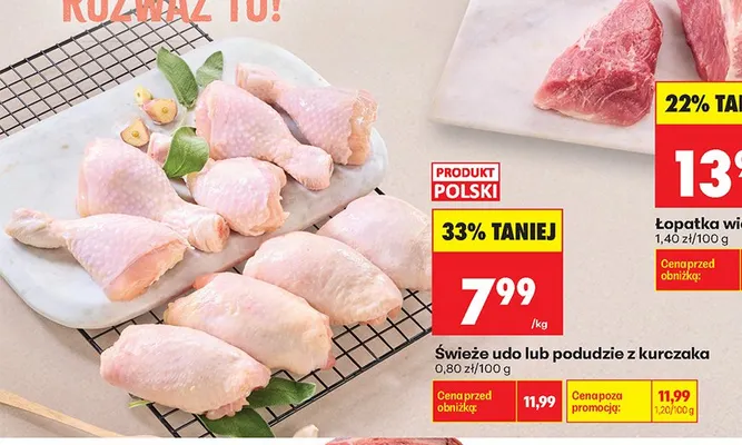Świeże udo lub podudzie z kurczaka promocja w Biedronka
