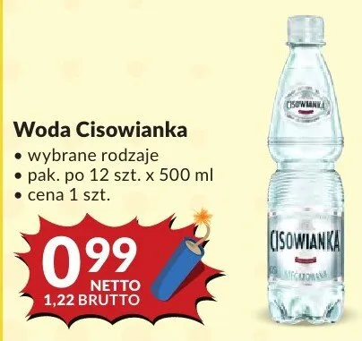 Woda Cisowianka różne rodzaje promocja w Makro