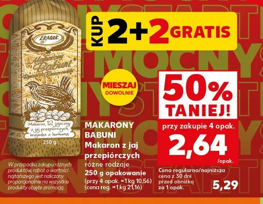 Makaron Babuni z jaj przepiórczych EkMak promocja w Kaufland