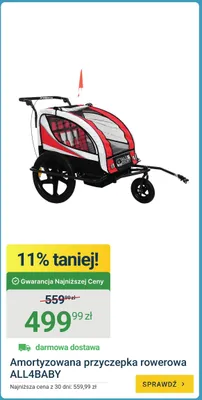 Amortyzowana przyczepka rowerowa ALL4BABY promocja w ERLI