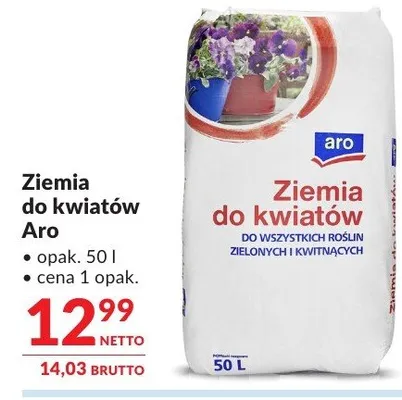 Ziemia do kwiatów Aro promocja w Makro