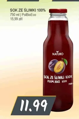 Sok ze śliwki Naturo 100% promocja w Słoneczko