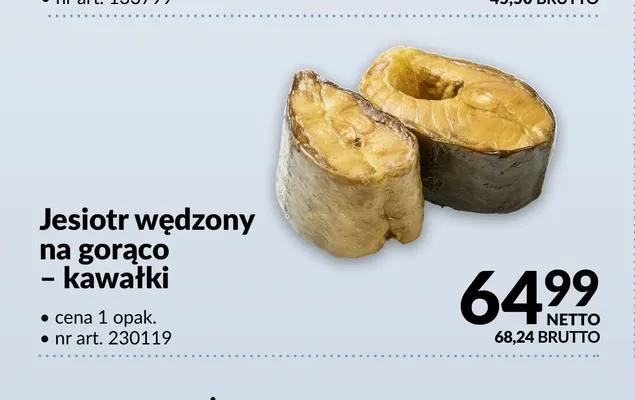 Jesiotr wędzony na gorąco kawałki promocja w Makro