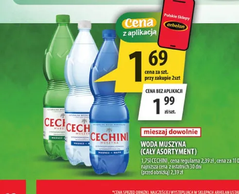 Woda mineralna Cechini Muszyna promocja w Arhelan