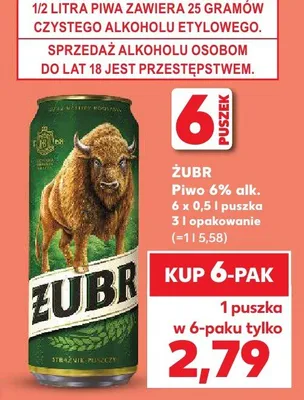 Piwo 6% alk. promocja w Kaufland