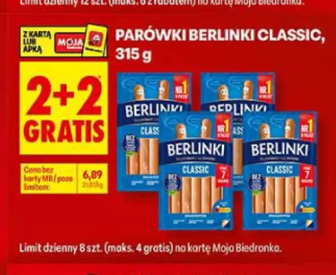 Parówki Berlinki Classic promocja w Biedronka