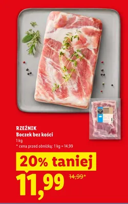Boczek bez kości Rzeźnik promocja w Lidl
