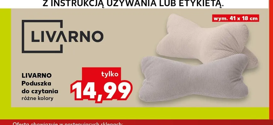 Poduszka do czytania Livarno 41x18 cm promocja w Kaufland