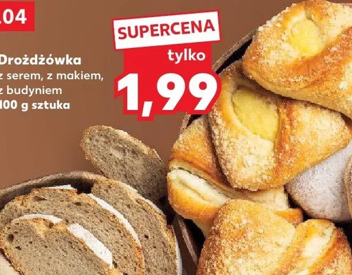 Drożdżówka z serem, z makiem, z budyniem promocja w Kaufland