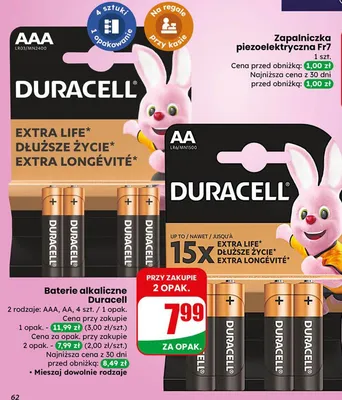 Baterie alkaliczne AAA Duracell promocja w Dino