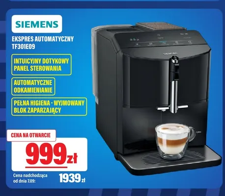 Ekspres automatyczny Siemens TF301E09 promocja w RTV EURO AGD