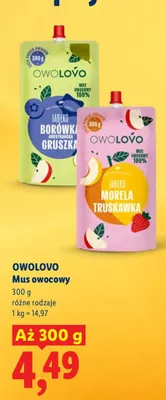Mus owocowy, różne rodzaje promocja w Lidl