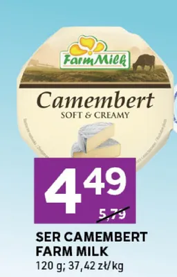 Ser Camembert Farm Milk promocja w Stokrotka