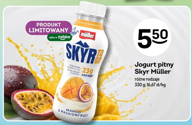 Jogurt pitny Skyr To Go Müller mango-marakuja promocja w Żabka