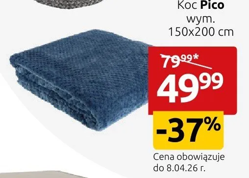 Koc Pico wym. 150x200 cm promocja w Black Red White